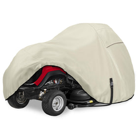 Porch Shield lawn tractor cover waterproof for 62-inch decks, guards against rain.