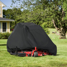 Porch Shield zero-turn mower cover shown for quick setup and removal