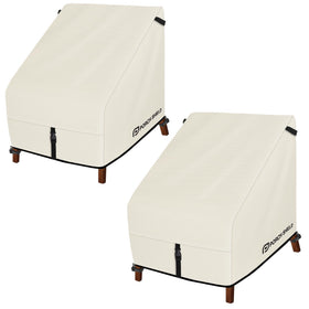Porch Shield waterproof-beige chair cover protecting a deep-seat chair from rain