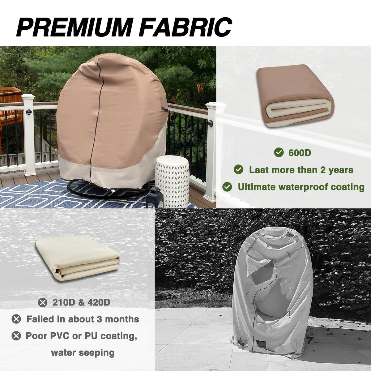 Porch Shield top hang loop and zipper closure simplify installation.