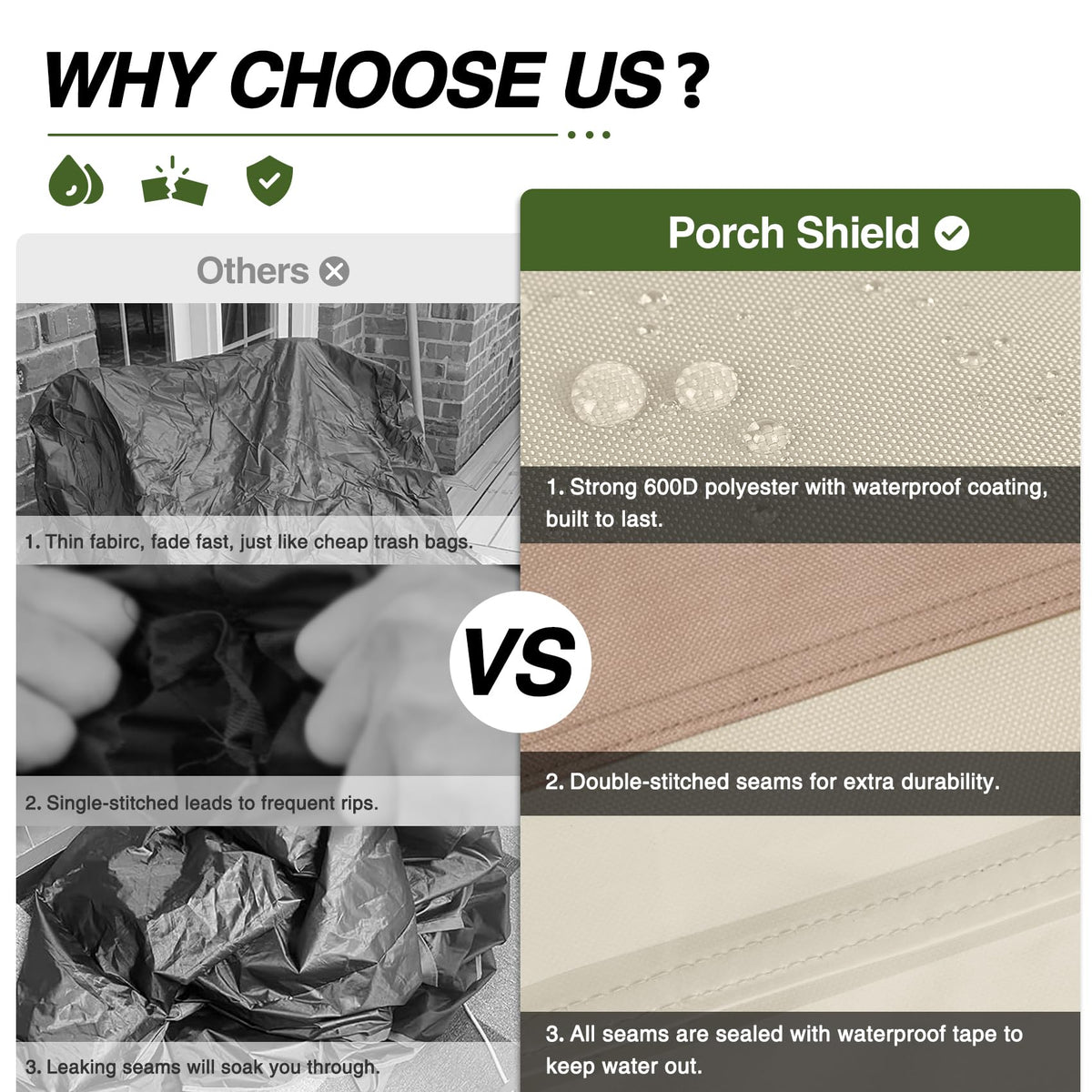 Porch Shield UV fadeproof coating preserves color and vibrancy year after year.
