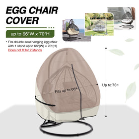 Close-up of Porch Shield waterproof 600D fabric on egg chair cover for outdoor durability