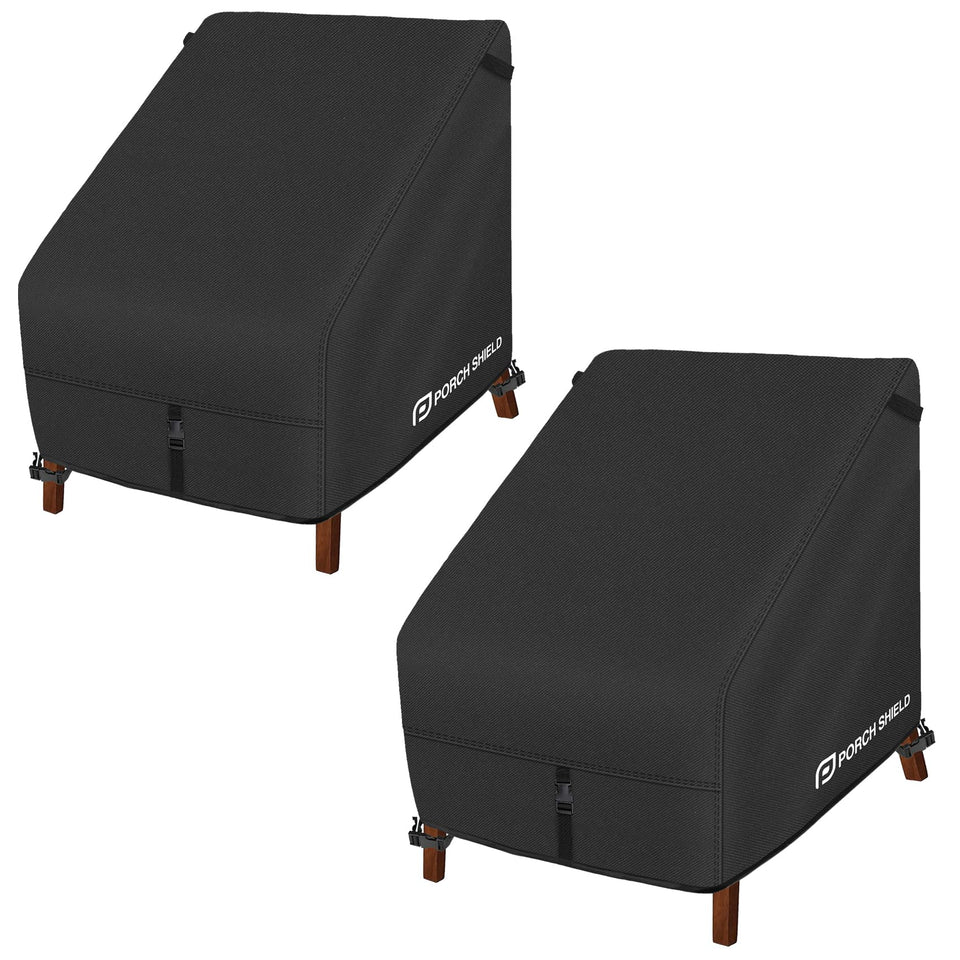 Porch Shield waterproof patio chair cover front view protecting high-back chair from rain