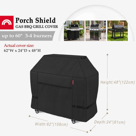 Porch Shield weatherproof 600D fabric protects the grill from rain and sun.