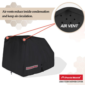 Porch Shield cover features dual air vents to reduce interior condensation