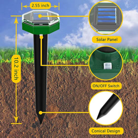 Porfisei ultrasonic mole deterrent outdoor protects garden beds with vibration signals.