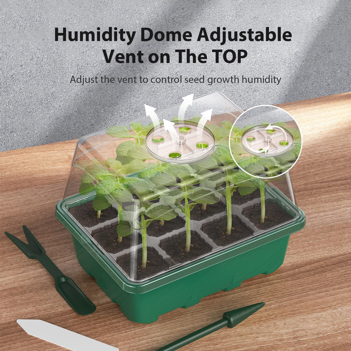 POROLIR Seed Starter Tray compact, stackable design fits balconies and windowsills.