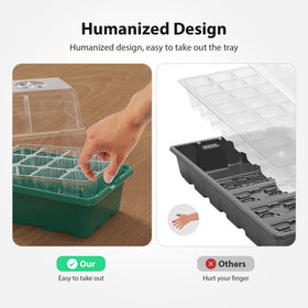 POROLIR Seed Starter Tray heightened lid supports robust seedlings in small spaces.