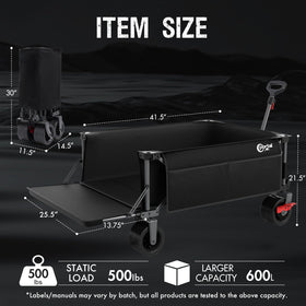 Portal wagon folded compactly for easy car trunk storage.