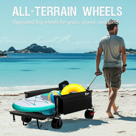 Portal wagon with a foot-pedal brake system for safer stops.