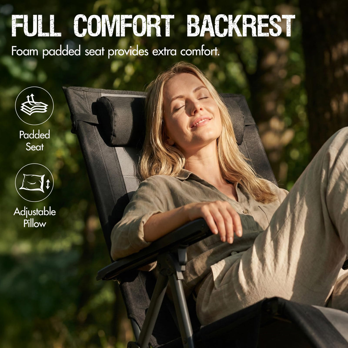 Portal zero gravity chair heavy-duty frame supports up to 350 lbs.