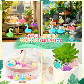 PoseablePals aquarium-safe resin flamingos add whimsy to tanks and terrariums.