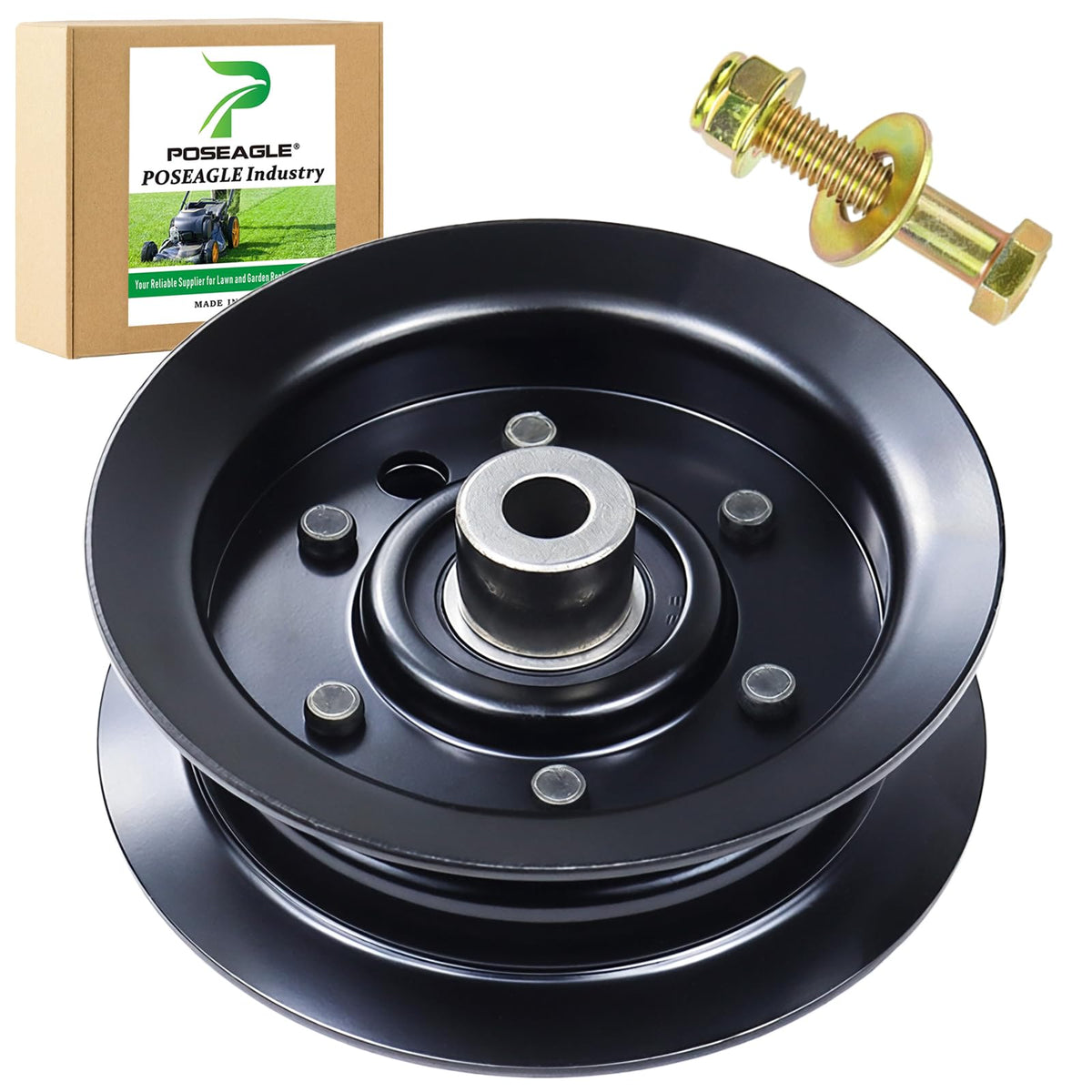 POSEAGLE 132-9420 flat idler pulley ready for smooth belt operation on Toro TimeCutter decks.