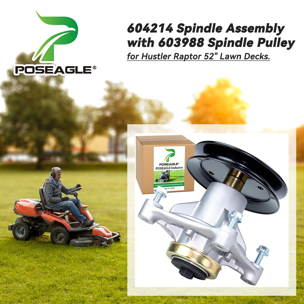 Poseagle 603988 pulley close-up highlighting a durable pulley for reliable belt tension.