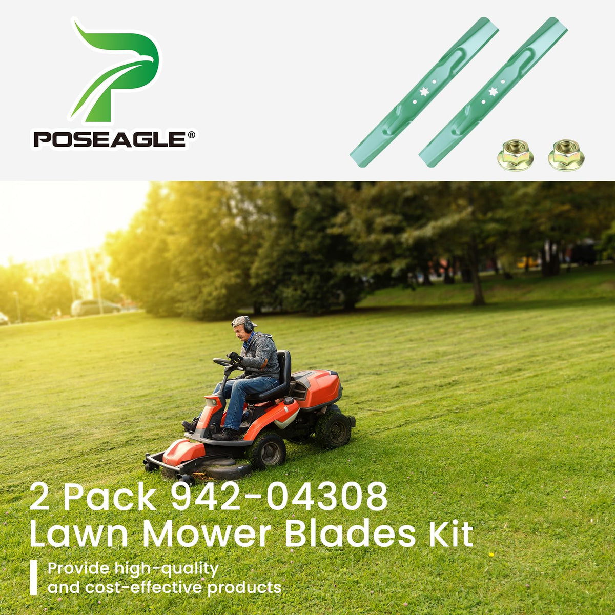 POSEAGLE blade nuts 712-0417A included for secure, tool-free mounting.