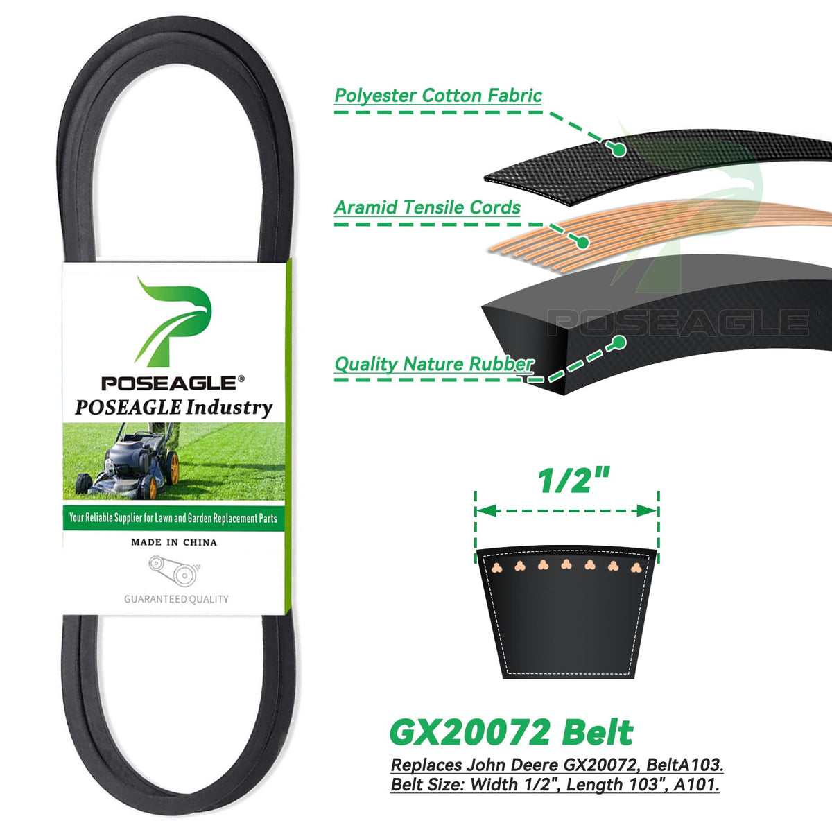 POSEAGLE aluminum spindle body highlights lightweight strength for longer deck life.