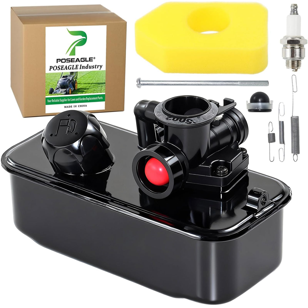 POSEAGLE fuel tank front view highlights sturdy steel construction for durability