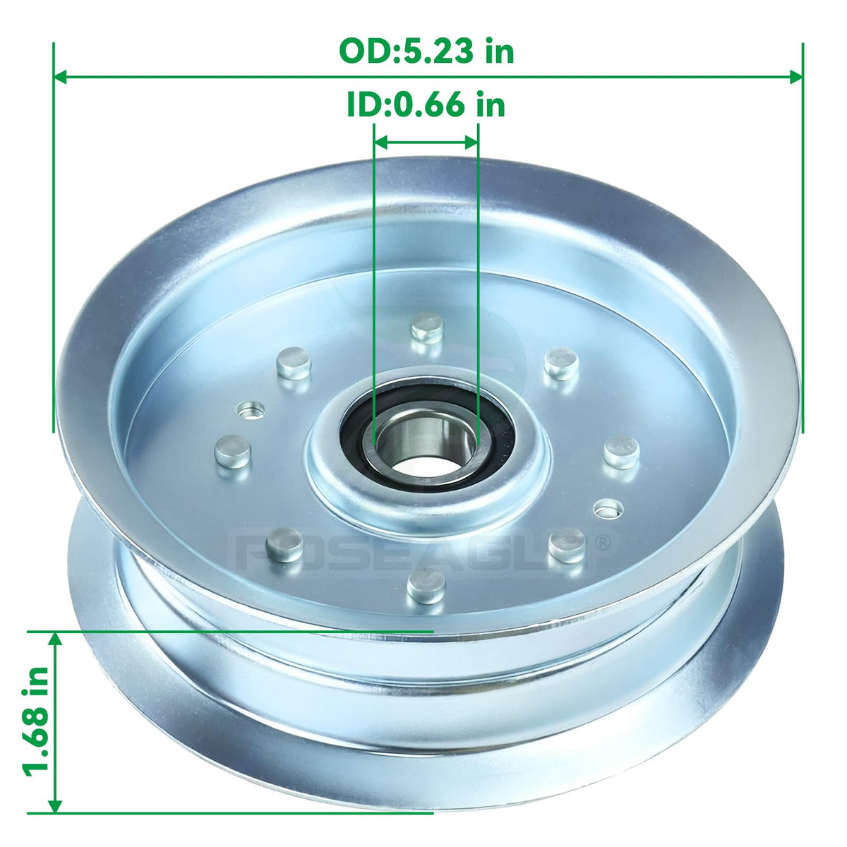 POSEAGLE GY20629 idler pulley dimensions illustrated for precise fit