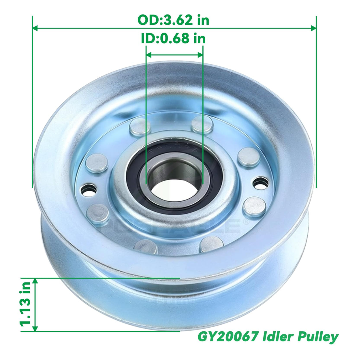 POSEAGLE GY20629 idler pulley dimensions diagram for sizing