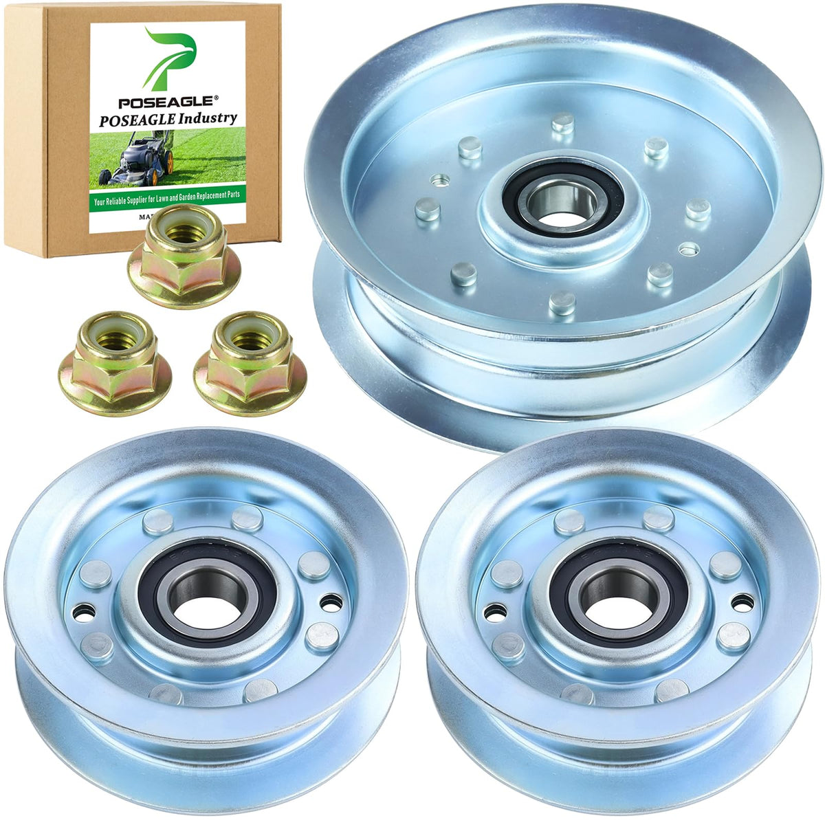 POSEAGLE GY20629 idler pulley front view for smoother mower drive