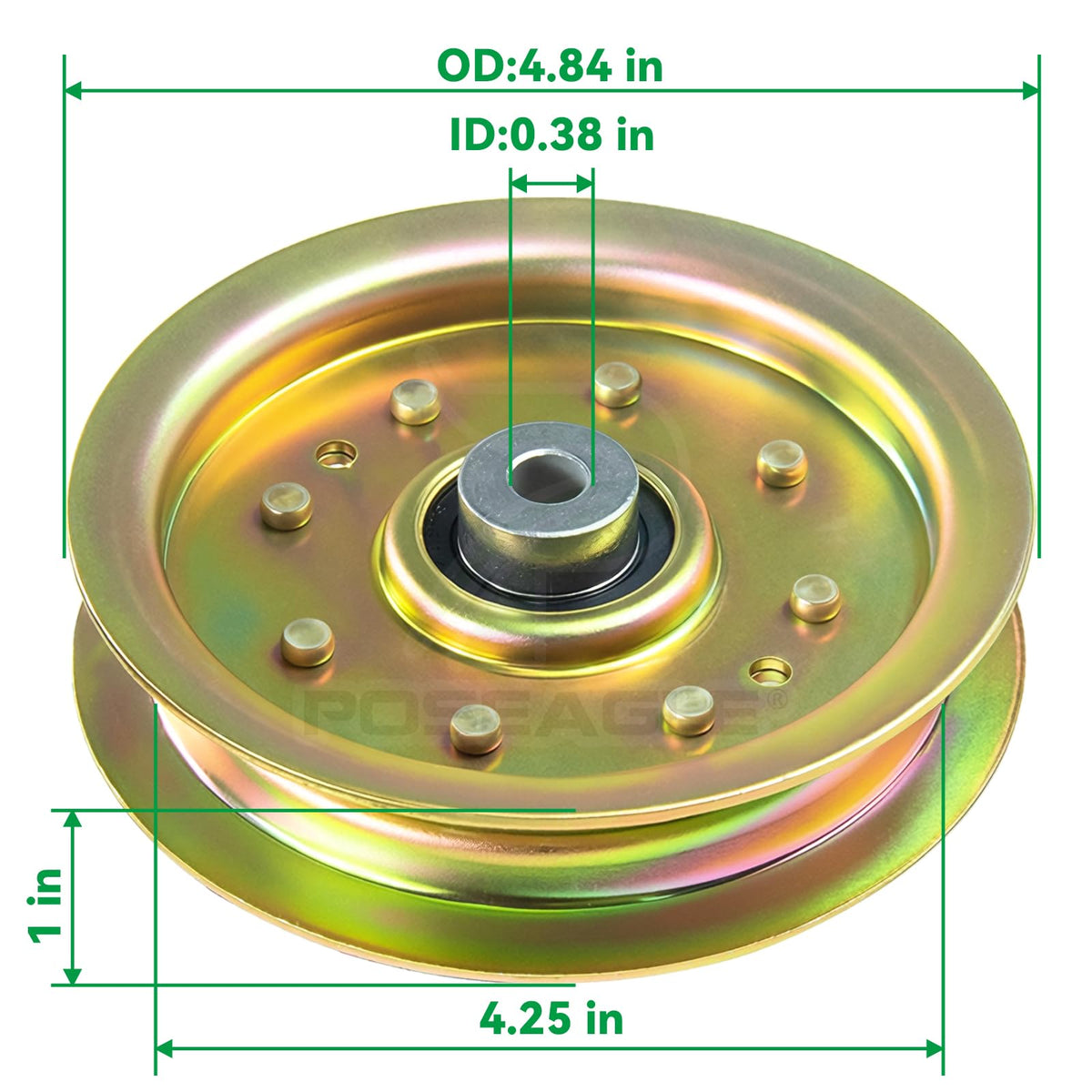 POSEAGLE precision-fit idler pulley installs easily on many mower decks.