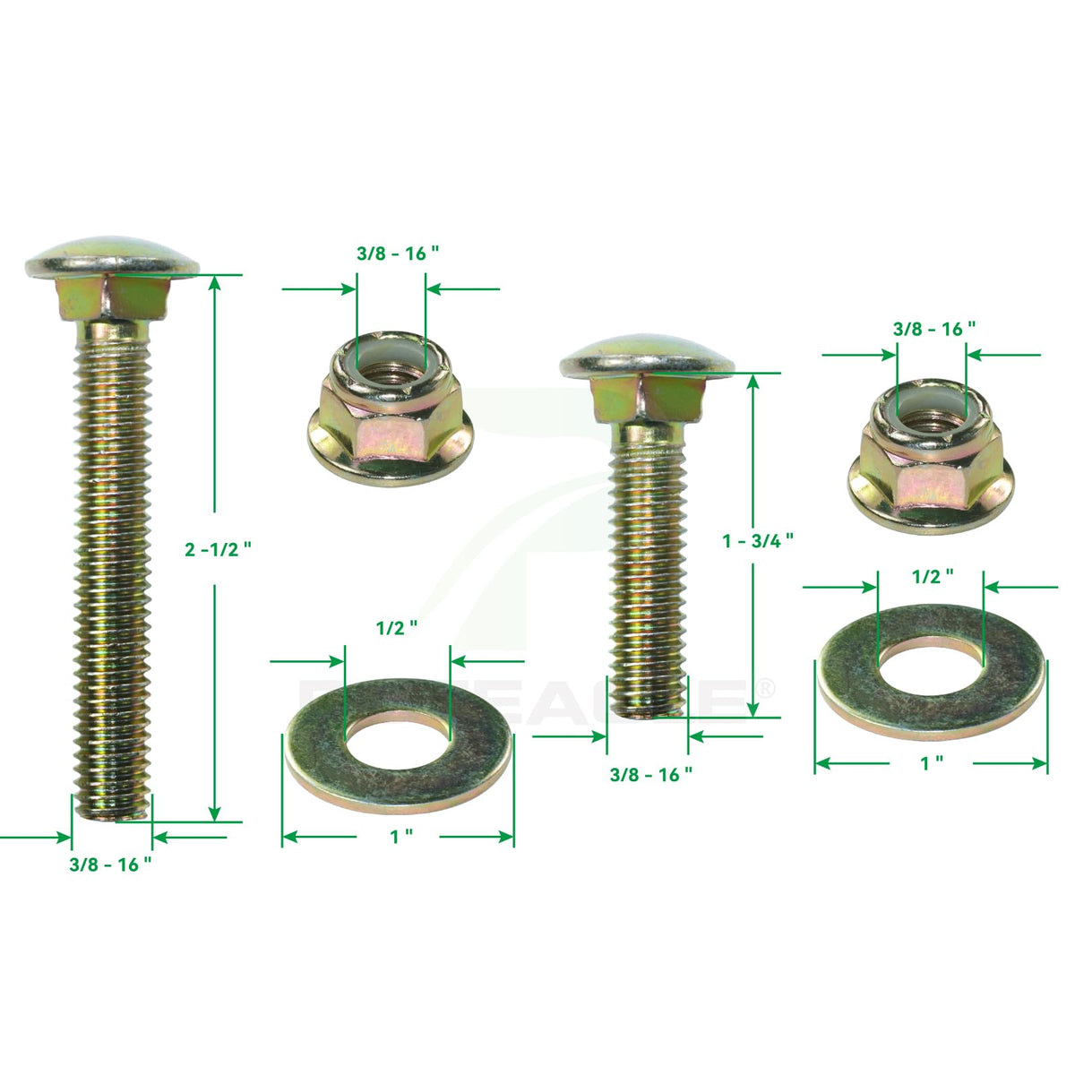 POSEAGLE hardware kit with bolts, washers, nuts for installation
