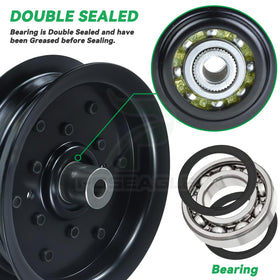 POSEAGLE heavy-duty steel idler pulley withstands wet yard conditions