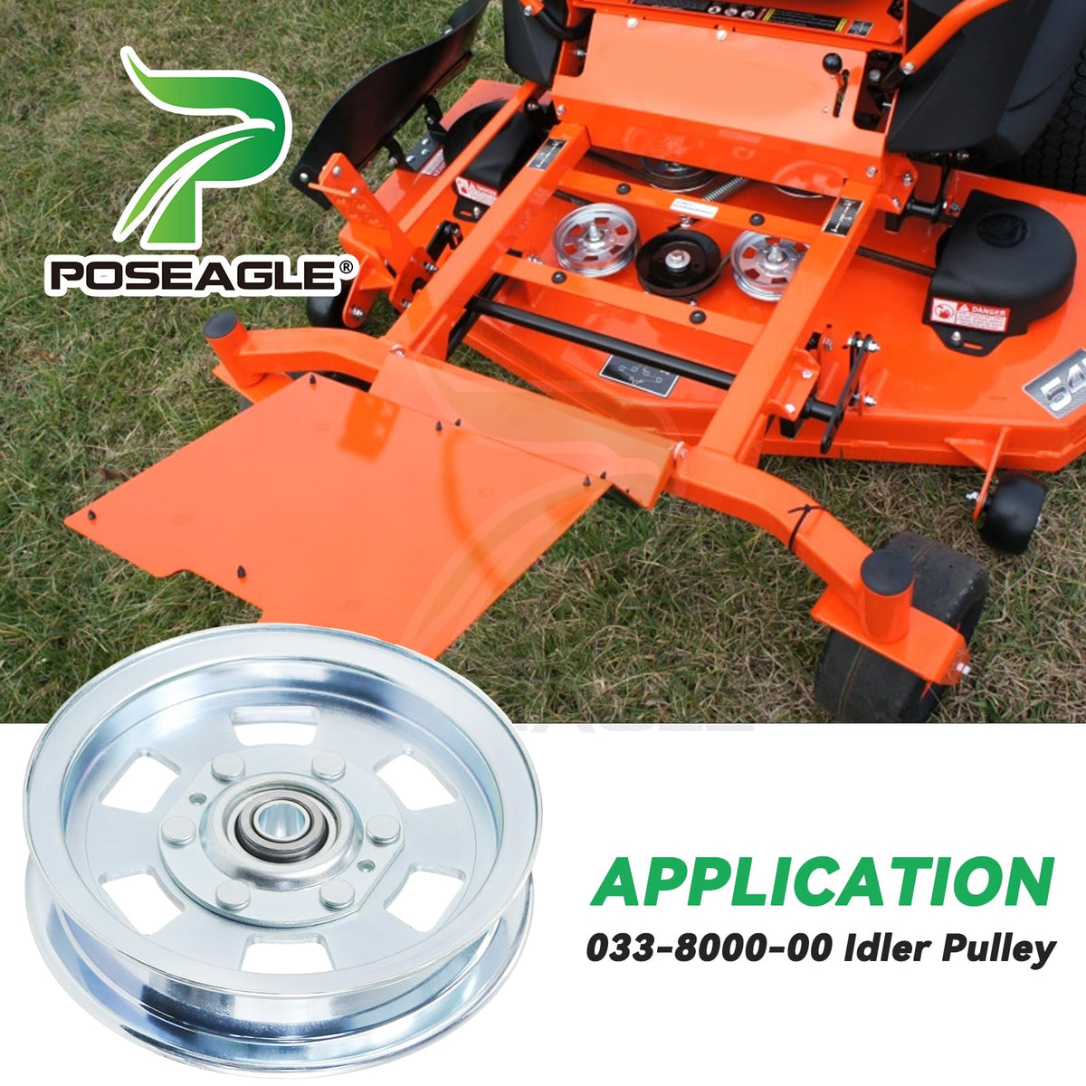 POSEAGLE idler supports mower deck system by maintaining alignment and safety