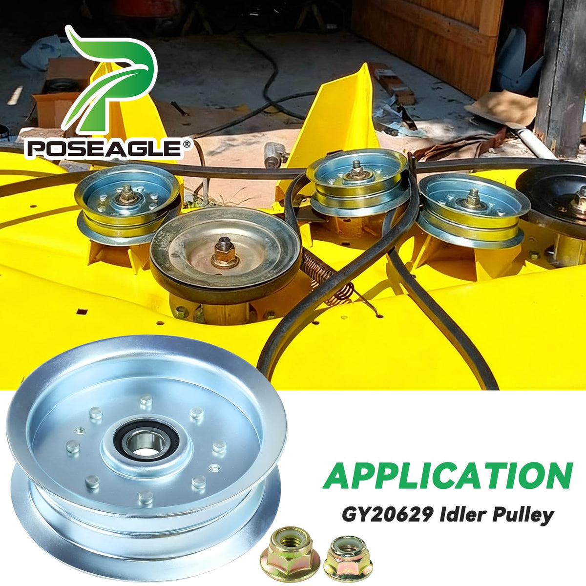 POSEAGLE idler pulley drive system benefits image suggests smoother operation