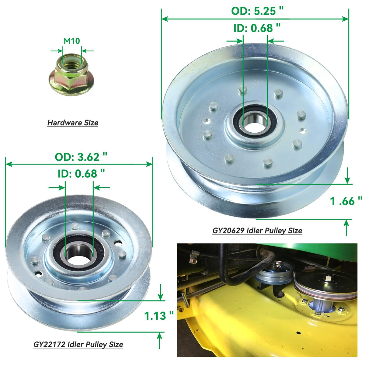 POSEAGLE idler pulley gy20067 showing reliable belt routing and extended deck life.