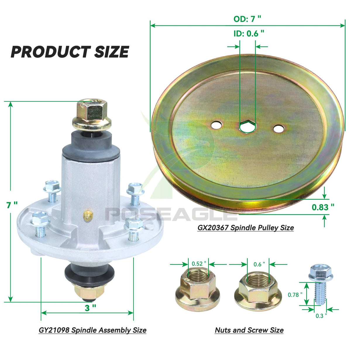 POSEAGLE idler pulley gy20629 close-up for durable belt tension and smoother cuts.