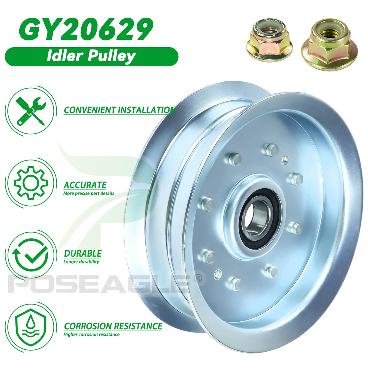 POSEAGLE idler pulley lawn tractor replacement image for reliable mowing