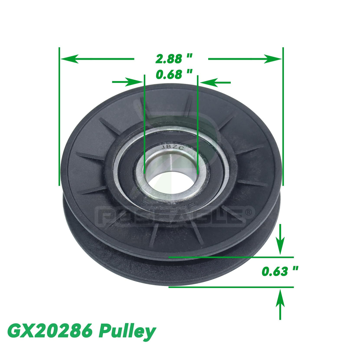 POSEAGLE polypropylene idler image – high wear resistance and heat tolerance.