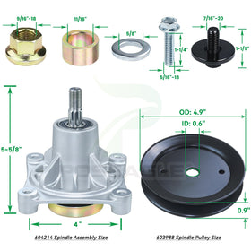 Poseagle spindle assembly close-up showing precision CNC machining and burr-free threads.