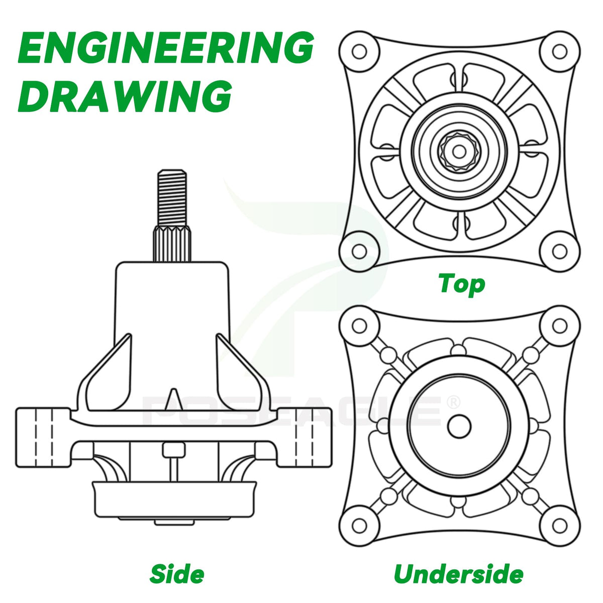 Poseagle spindle-kit-packaging image indicating a ready-to-install replacement kit.