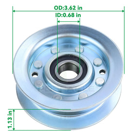 POSEAGLE steel idler pulley close-up shows durable construction