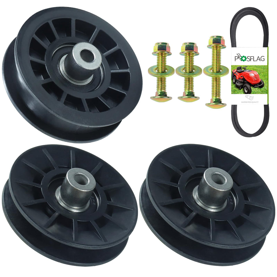 POSFLAG V-Groove Idler Pulleys, front view, designed for smoother belt operation.