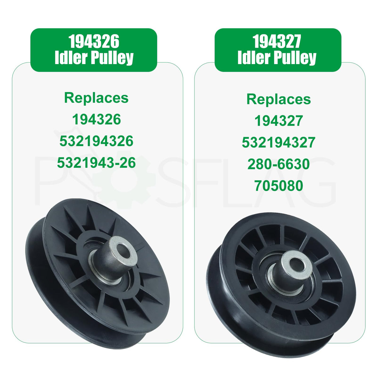 POSFLAG Hardware kit included, simplifies replacement installation.
