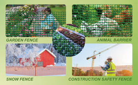 PotatoLife durable UV-resistant mesh fence for outdoor use in varying weather.