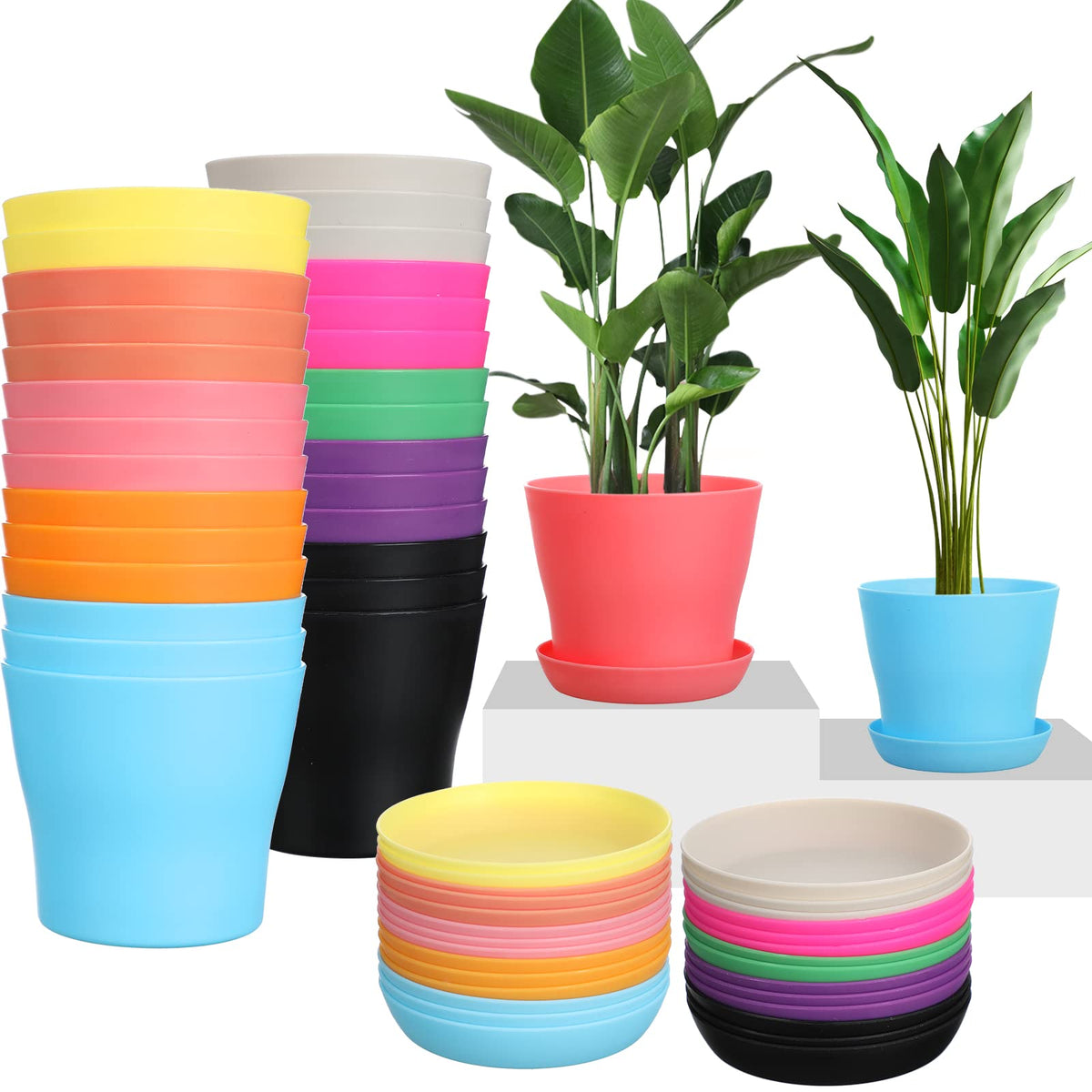 Potchen 33-pack four-inch pots with saucers for versatile indoor gardening