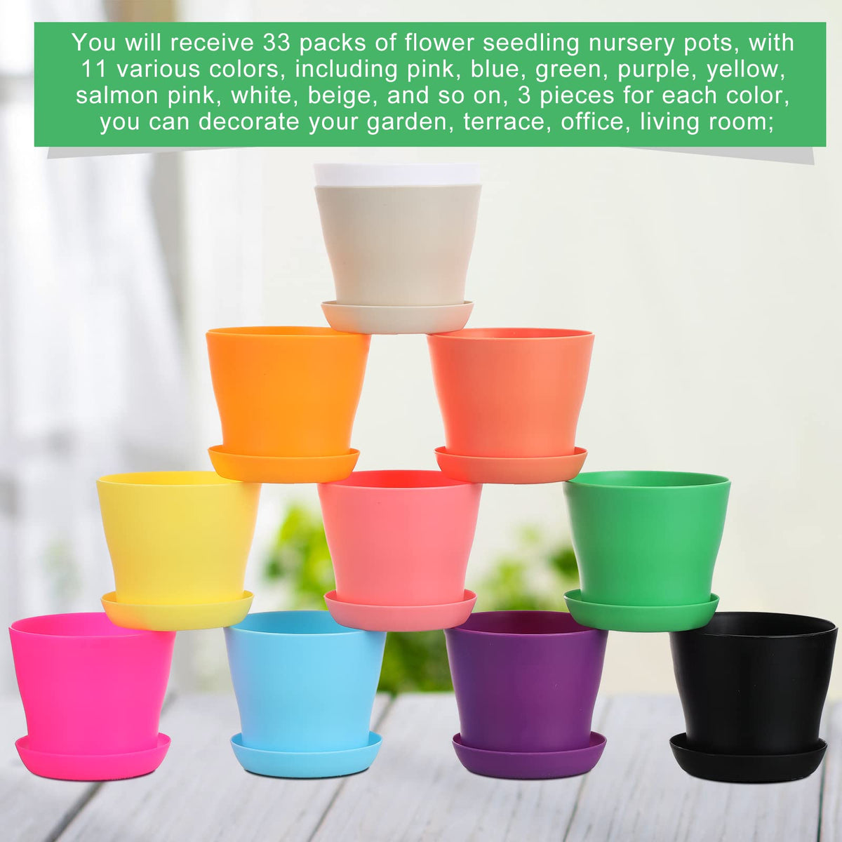 Potchen colorful 11-color pots for organized plant displays