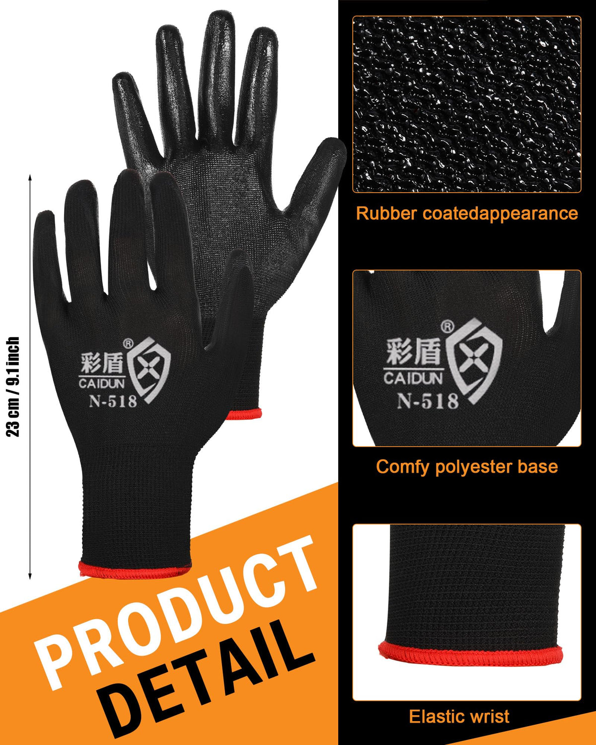 Potchen rubber-coated gloves for gardening provide secure grip in wet or dry tasks.