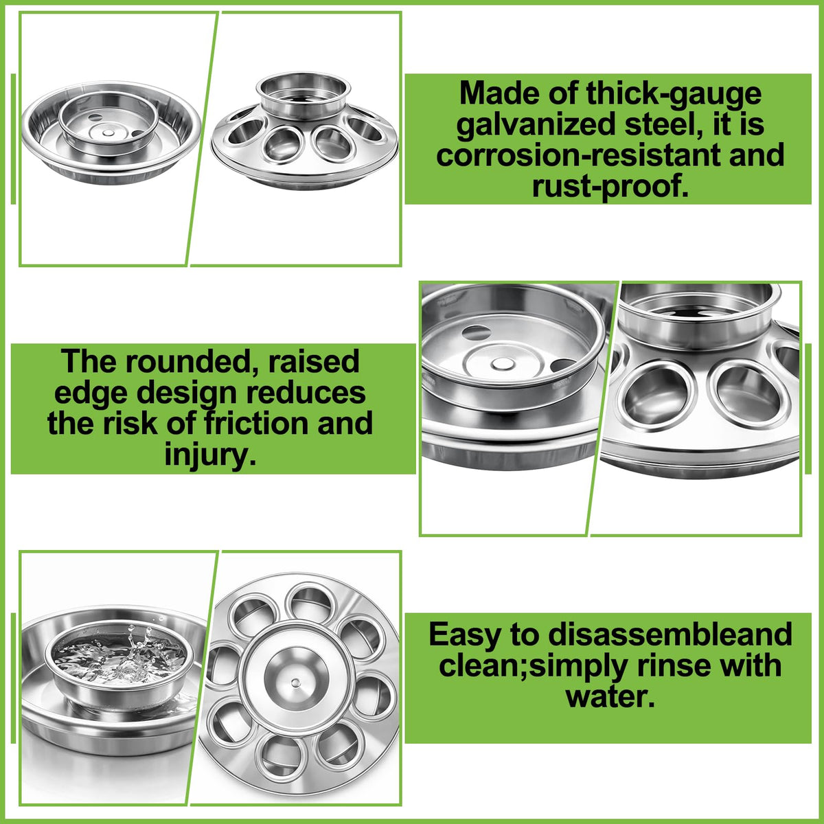 Galvanized steel Potchen base adds durable, long-lasting performance for daily use.