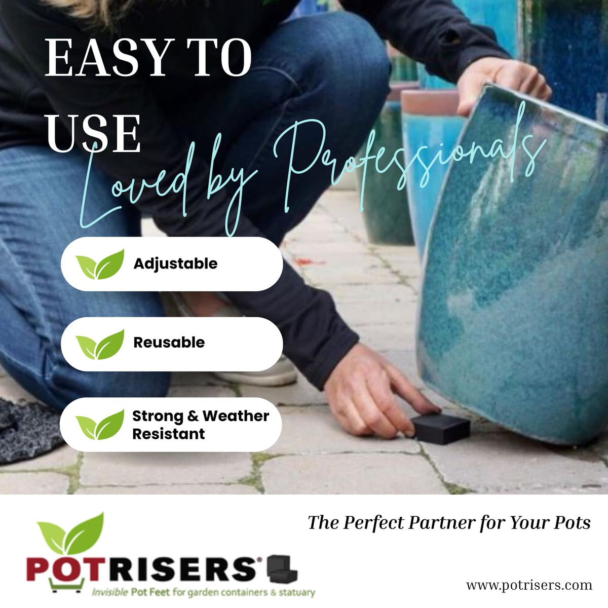 Eco-friendly Potrisers made from 100% recycled rubber.