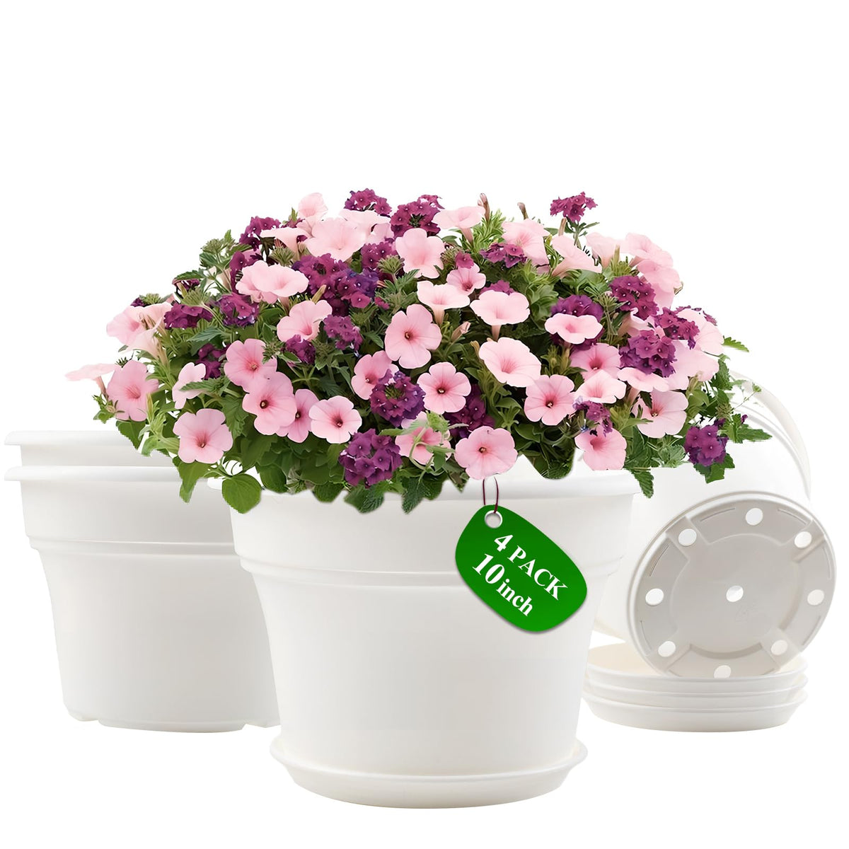 Pottiffe 10-inch pot front view; lightweight and weather-resistant for indoor and outdoor use.