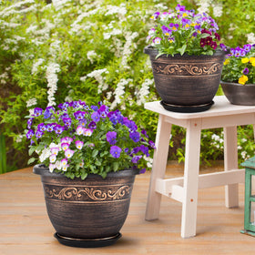 Pottiffe planters suited for indoor and outdoor use on balcony or patio.