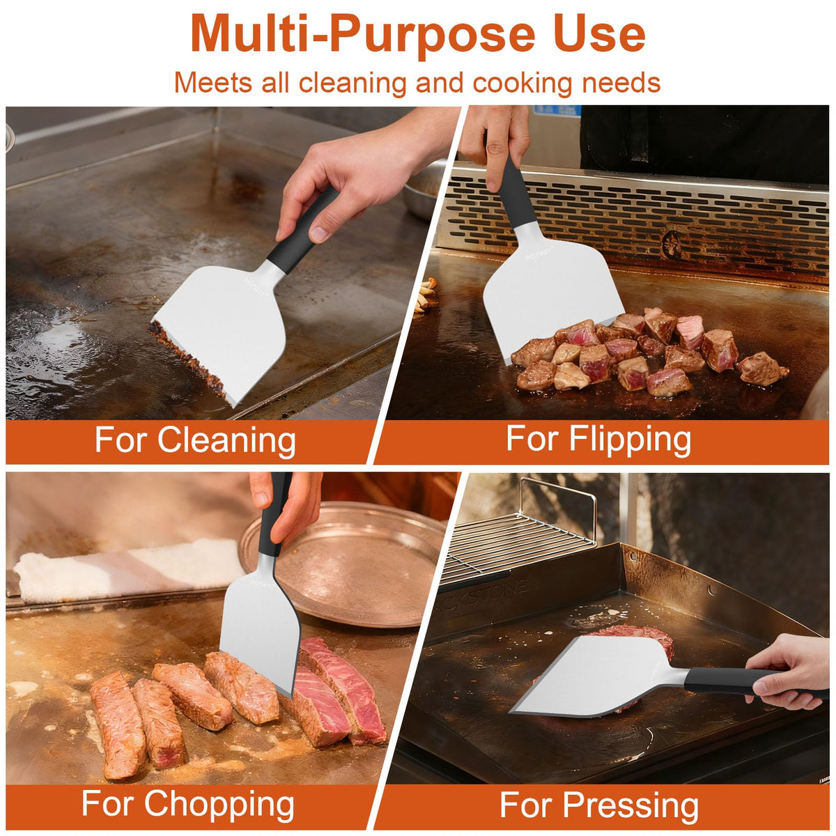 POTWIY dishwasher-safe scraper simplifies post-use cleanup.