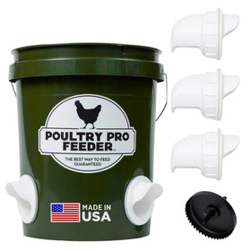 Poultry Pro Feeder 3-port setup keeps feed accessible with minimal spills