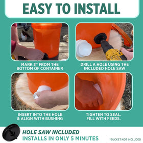 Poultry Pro Feeder installation with included 3-inch hole saw