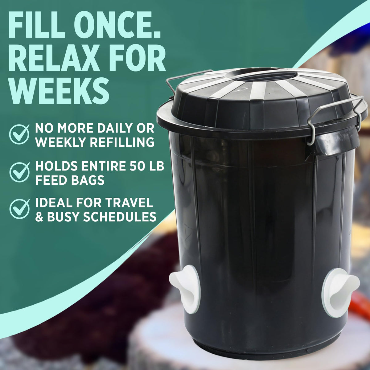 Poultry Pro Feeder weatherproof design maintains feed freshness